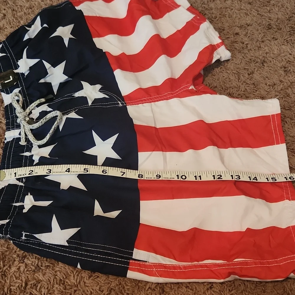 NWT- Exist Swim - Men's American Flag Swim Shorts- Sz Large